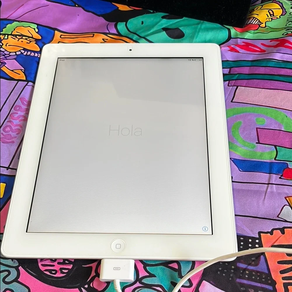 Apple White Tablet with Sleek Design and Rounded Corners